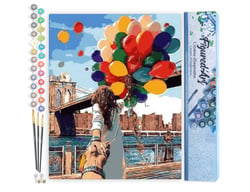 Peinture par Numéro Figured'Art - Ballons Colorés - Kit de Loisir Créatif DIY Numéro d'Art Complet - 40x50cm sans châssis en bois