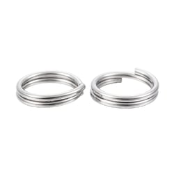Lot de 50 anneaux brisés métal argenté 5 mm ACIER INOXYDABLE 304 - anneaux de jonction doubles - creation bijoux perles