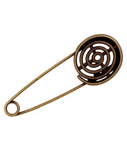 Epingle à Kilt spirale brute Laiton vieilli 75 MM X 1 - Union Knopf Marron