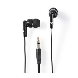 Nedis Écouteurs Filaires 3.5 mm avec Contrôle du Volume Noir