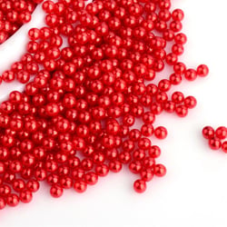 500 perles sans trou rondes acrylique rouge nacré 2 mm - Non Percée - création diy