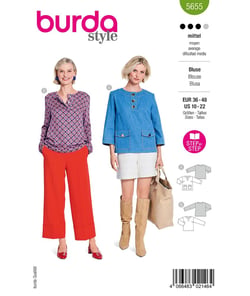 Patron Burda Style n°5655 – Chemisier Femme Tailles 36-48 taille n°FR 36-48