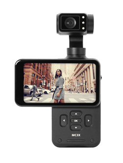AgfaPhoto Realimove MC3X - Caméra Gimbal 3 Axes 4K Ultra HD, Écran Tactile Rotatif 3,5", Suivi de Visage, Grand Angle 120°, Wi-Fi, Autonomie 170 min, USB-C - Noir