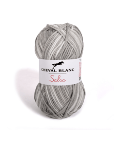 Fil de coton et Acrylique à tricoter ou crocheter SALSA - Cheval Blanc 407 Jacquard Perle