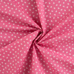 Tissu Coton imprimé Fleuris Vivi sur fond Rose