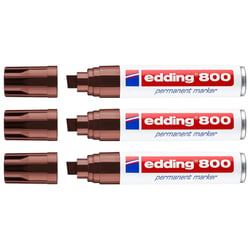 Lot de 3 marqueurs permanents 4-12 mm - EDDING - Marron - 800