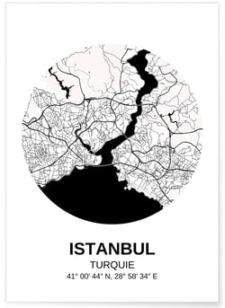 Affiche Carte Istanbul | A3 : 29,7x42cm