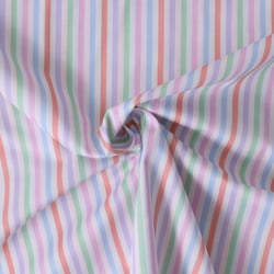 Tissu Coton imprimé  Lisalou multico pasel sur fond Blanc - Au mètre