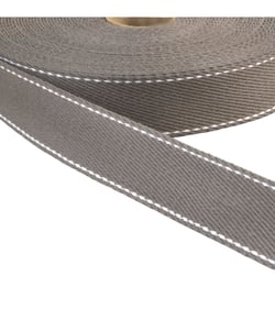 Sangle point sellier 30mm gris noir au mètre