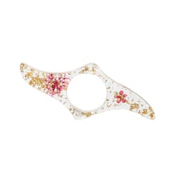 Bague de lecture en résine forme vague-violette dorures