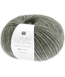 Pelote de cachemire et de coton Luxury Pima Cotton x Baby Alpaca - Rico Design 07 Anthracite