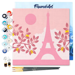 Mini Peinture par Numéro Figured'Art 20x20cm avec cadre Paris au Soleil - Petit Format
