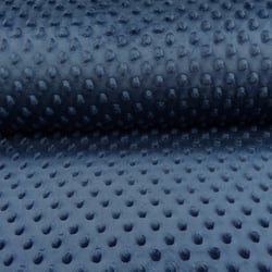 Tissu Doudou Ultra doux Pois Bleu marine - Au mètre