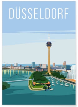 Affiche ville Düsseldorf | A3 : 29,7x42cm