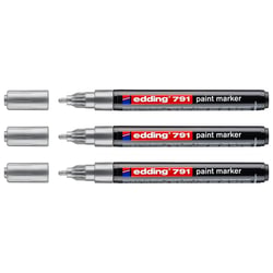 Lot de 3 marqueurs peinture - EDDING - Pointe ronde 1-2 mm - Argent