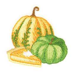 Ecusson thermocollant d'automne courge et tarte 4cm x 4cm