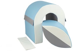 Set de 2 blocs en mousse blanc, bleu clair, gris - Velinda