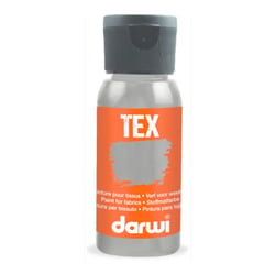 Peinture pour tissus - Zinc - Opaque - Peinture à l'eau - Tex - Darwi - 50ml