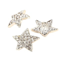 Bouton étoile strass blanc 19mm