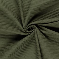 Tissu Nid d'abeille uni Vert kaki foncé