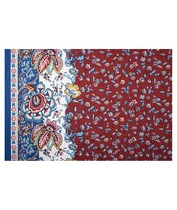 Tissu coton nappe placé marsanne de 160 cm de largeur marsannegrenat vendu par 50 cm