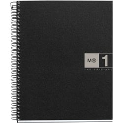 Cahier - 17x22cm - Spirales - Petits carreaux - Polypro - 80 pages perforées - Noir/Gris