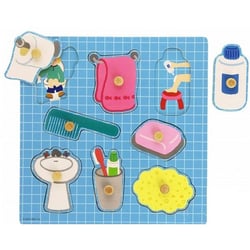 Puzzle en bois encastrement salle de bain 8 pieces - goula - 53032