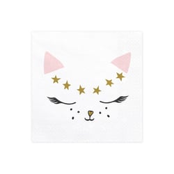 20 Serviettes Mademoiselle Chat