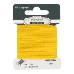 Fil à repriser laine 15m jaune vif