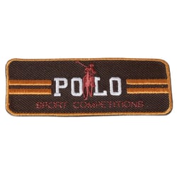 Ecusson thermocollant polo sport marron 3cm x 7cm