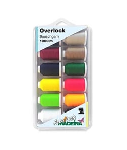 Coffret de 12 cônes de fil mousse uni Aeroflock Madeira - 1000m - Certifié Oeko-Tex Multicolore