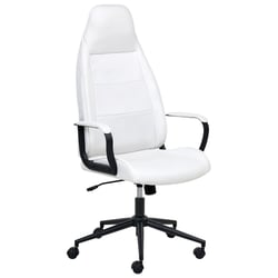 Chaise de Bureau Blanc Cassé en Tissu Pivotant Réglable avec Accoudoirs Style Traditionnel Moderne