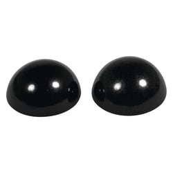 Demi - perles en plastique, 10mm ø, noir, 10 pièces