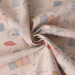 Tissu Toile Canvas Cabana sur fond Beige sable