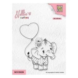 Tampon transparent scrapbooking Nellie's choice ELEPHANT COEUR 026