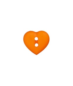 Carte de 4 boutons Coeur 2 trous 12mm - Union Knopf Orange