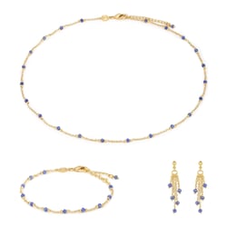 Collier, bracelet et boucles d'oreilles Elyssa en pierres Lapis-lazuli - Sloya
