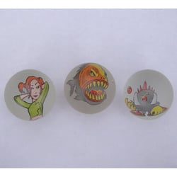 3 calots super heros / animaux 3.5cm - boulards - jeu de recreation - bille