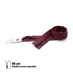 Fermeture éclair Z68 - Séparable 6mm double curseur - 40 cm