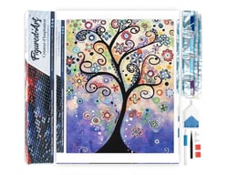 Diamond Painting Broderie Diamant Figured’Art 40x50cm toile entière roulée avec diamants carrés - Surfeuse et la grande vague