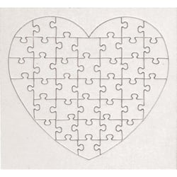 Puzzles Coeur 40 pièces 16x16cm Lot de 10 pièces
