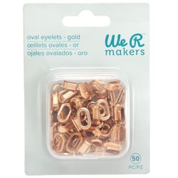 50 oeillets ovales dorés -We R- pour perforatrice à oeillets ovales