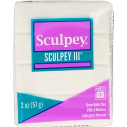 Pâte III blanc pailleté - 57 gr - Sculpey