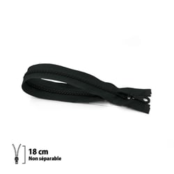 Fermeture éclair Z53 - moulée 6mm Non séparable - 18 cm