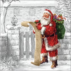 Lot de 4 serviettes en papier découpage collage 33 cm COURRIER PERE NOEL NO 106