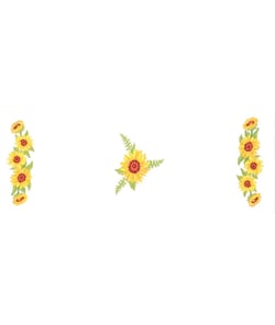 Kit de chemin de table au point de croix - Tournesol - 40 x 100 cm - Trimits Blanc