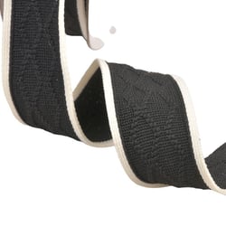 Galon tricot losange 33mm noir au mètre