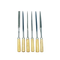Set de limes à manche en bois, 17cm, 6 types
