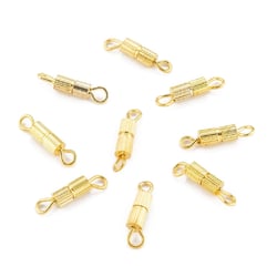15 FERMOIRS A VIS metal dore or 8 x 4 mm - creation bijoux perles