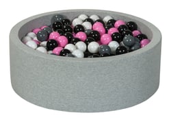 Piscine à balles Aire de jeu + 450 balles noir,blanc,rose clair,gris - Velinda